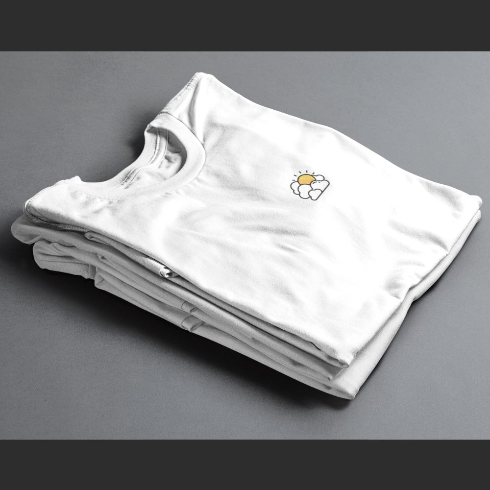 t_shirt_nuage_brode_blanc T Shirt Brodé Nuage blanc