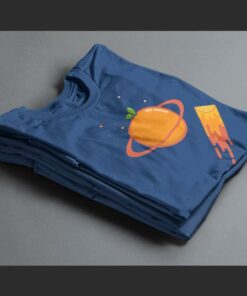 T Shirt planete Saturne bleu