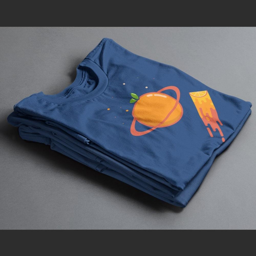 t_shirt_saturne_bleu_marine T Shirt planete Saturne bleu