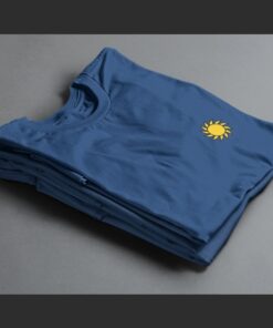 T Shirt Brodé Soleil bleu
