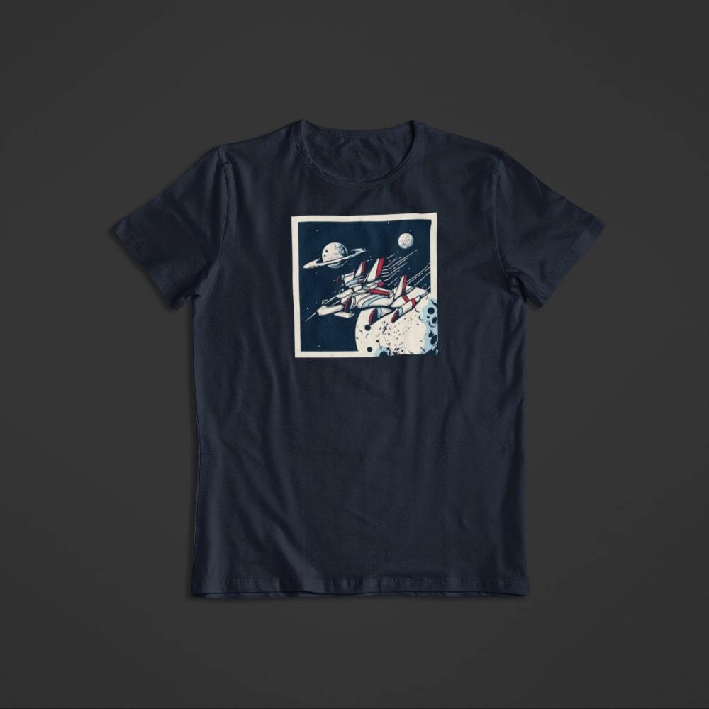 t_shirt_vaisseau_spatial_bleu T Shirt vaisseau bleu