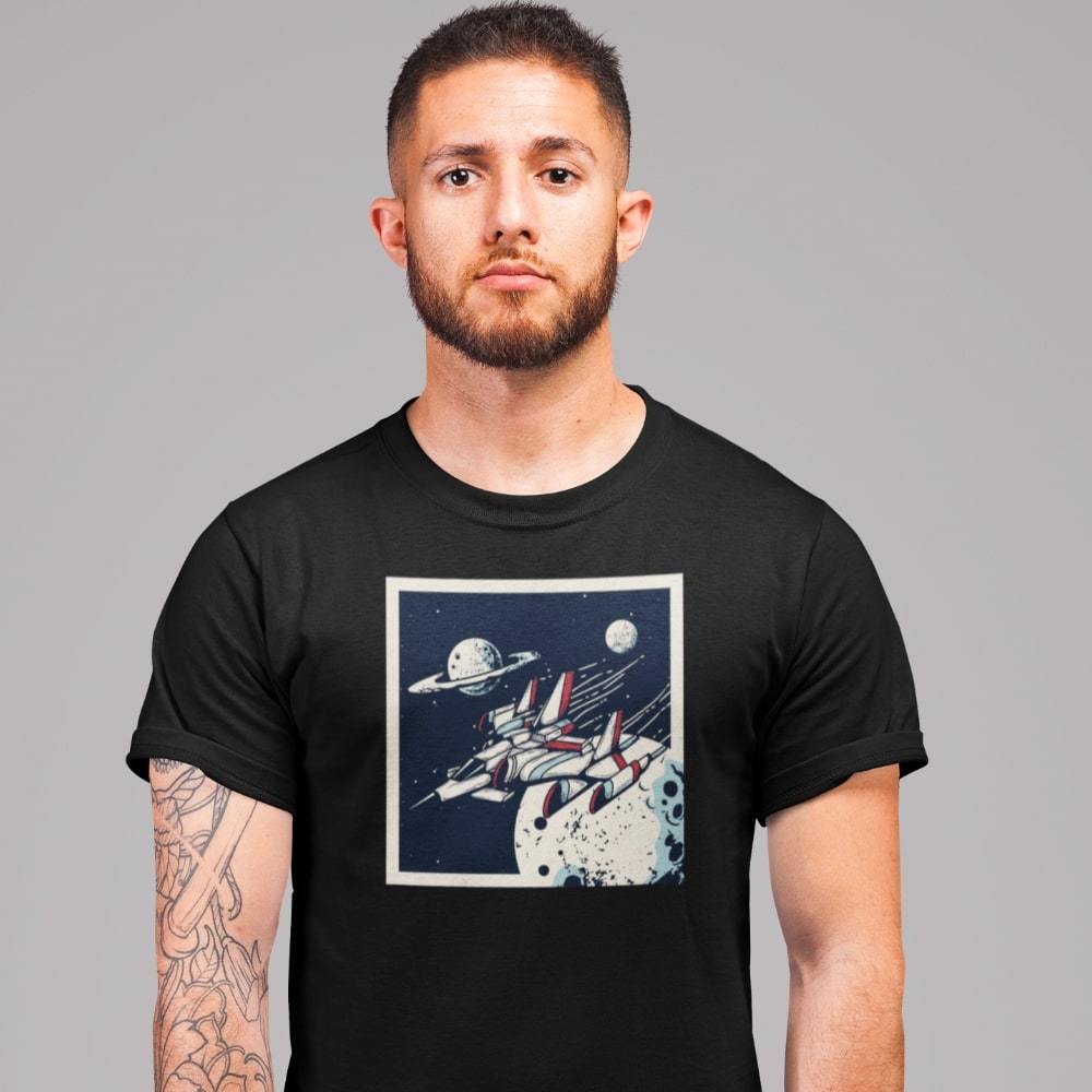 t_shirt_vaisseau_spatial_noir_mannequin Tee Shirt vaisseau