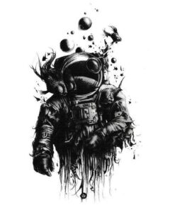 Tatouage Éphémère Astronaute Aquatique