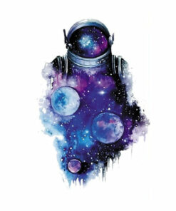 tatouage ephemere astronaute galactique